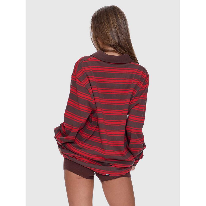 Thrills Conditions Apply Stripe Long Sleeve Polo image number 1